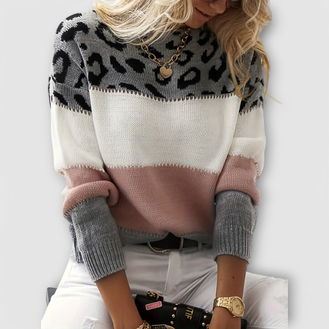 Ivy™ | Leopard Accent Sweater