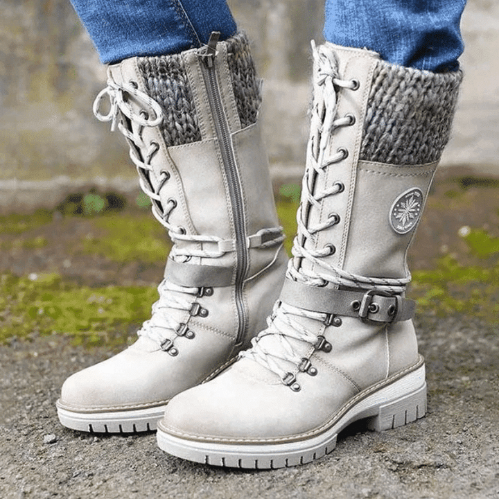 FrostLuxe™ - Waterproof Calf-Length Lace-Up Boots