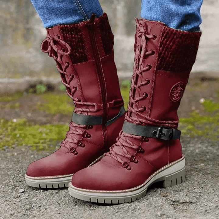 FrostLuxe™ - Waterproof Calf-Length Lace-Up Boots