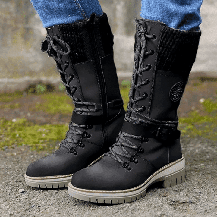 FrostLuxe™ - Waterproof Calf-Length Lace-Up Boots