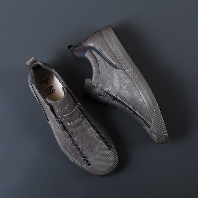 Men's Zip Leather Shoes