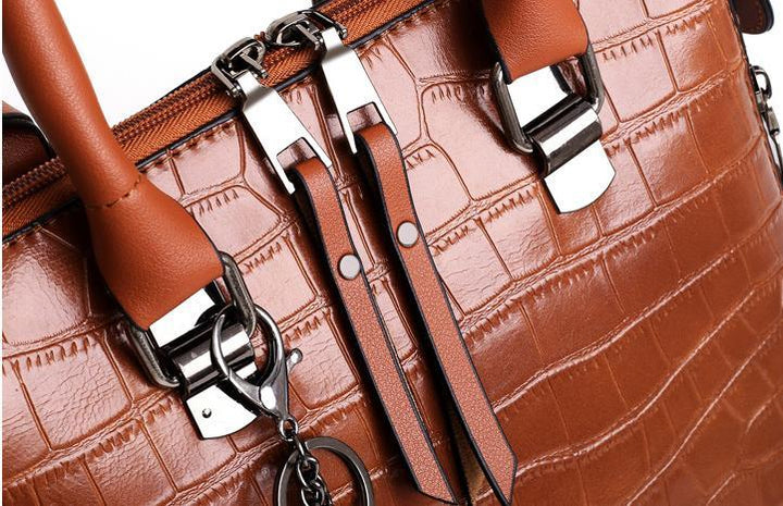 SOPHIA | VINTAGE CROCODILE PATTERN 4-9IECE BAG