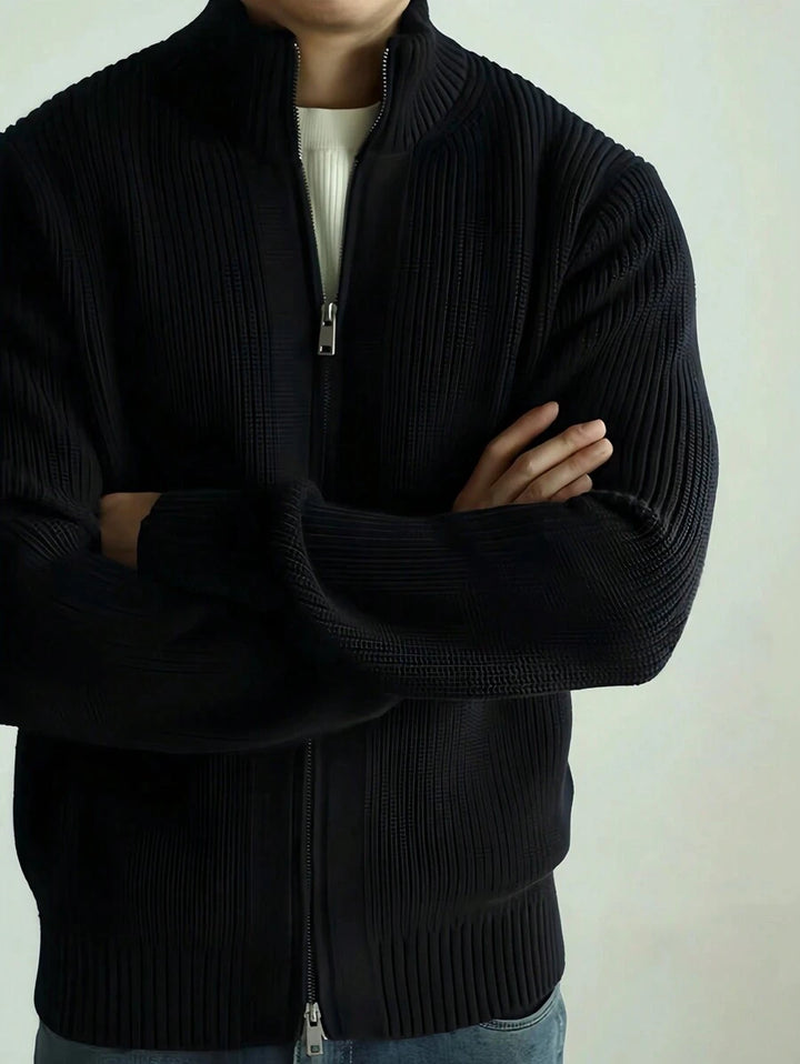 Dylan - Men's Solid Color Front Zipper Long Sleeve Simple Casual Jacket