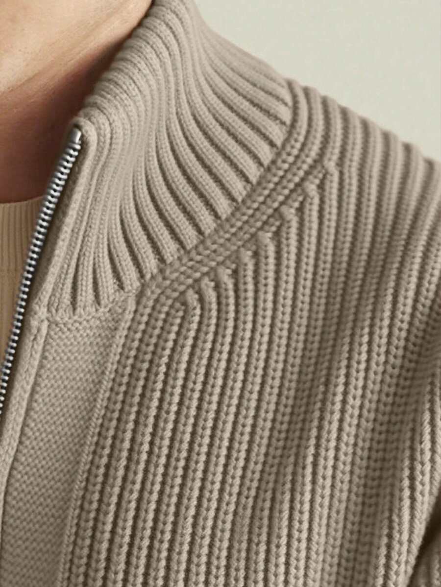 Dylan - Men's Solid Color Front Zipper Long Sleeve Simple Casual Jacket