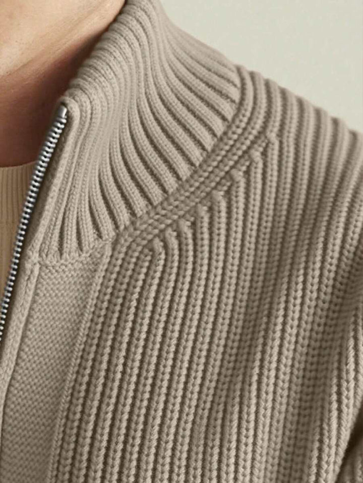 Dylan - Men's Solid Color Front Zipper Long Sleeve Simple Casual Jacket