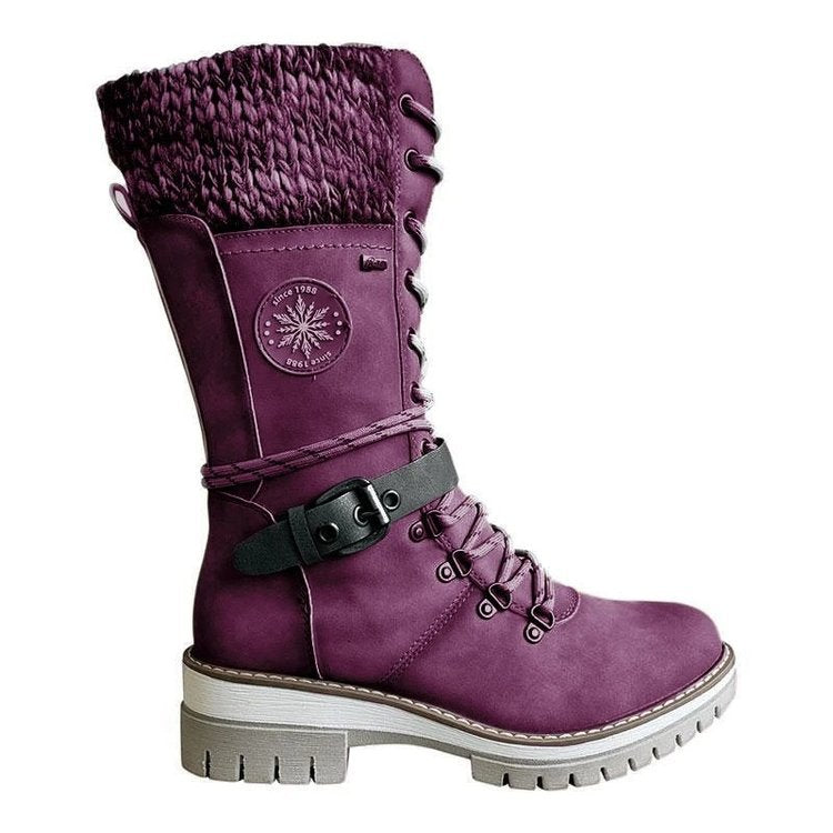 FrostLuxe™ - Waterproof Calf-Length Lace-Up Boots