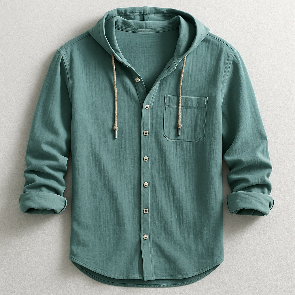 **Luca | Modern Hooded Elegance Shirt**