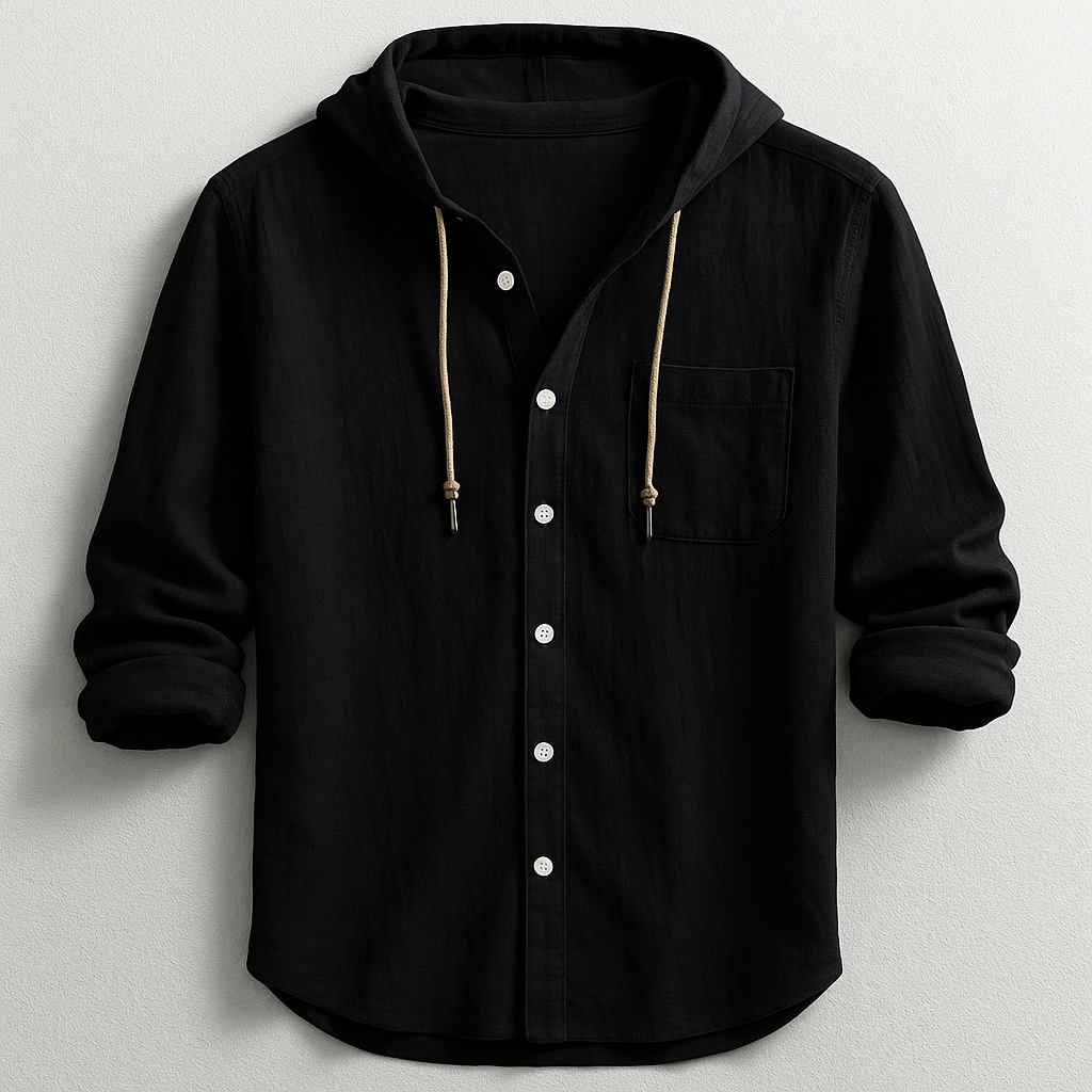 **Luca | Modern Hooded Elegance Shirt**