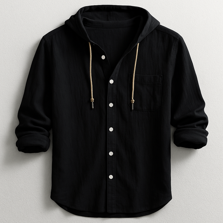 **Luca | Modern Hooded Elegance Shirt**