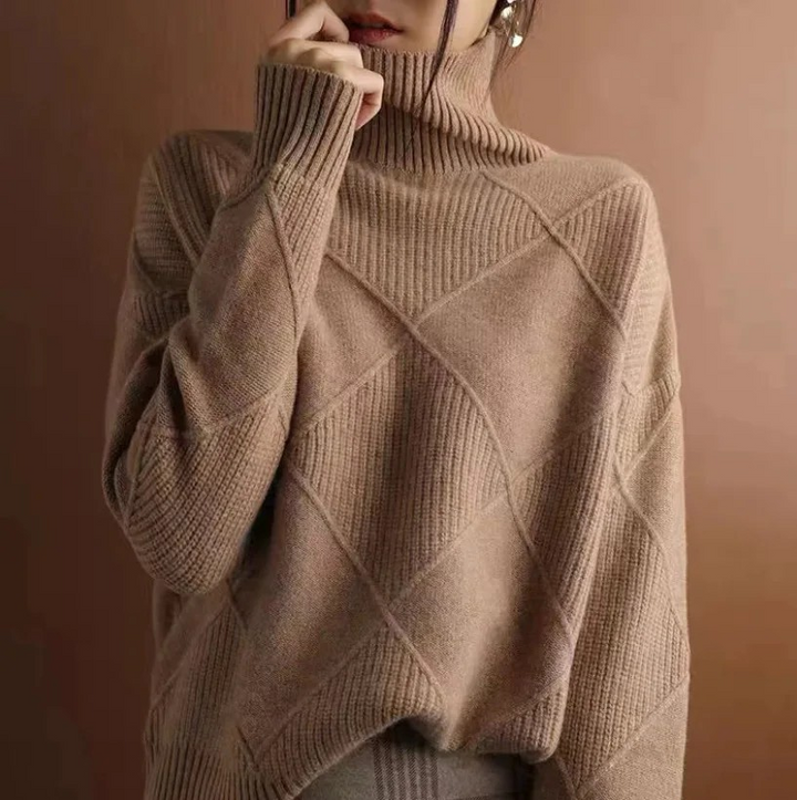 Noa™ | Textured Turtleneck Knit Sweater