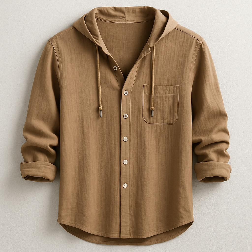 **Luca | Modern Hooded Elegance Shirt**