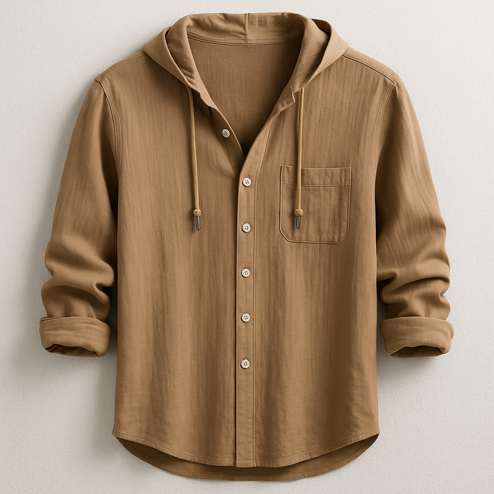 **Luca | Modern Hooded Elegance Shirt**