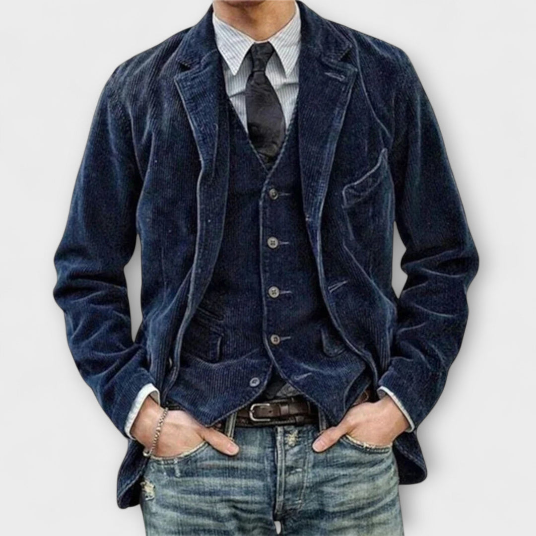**Sebastian | Tailored Suit Jacket & Waistcoat Ensemble**