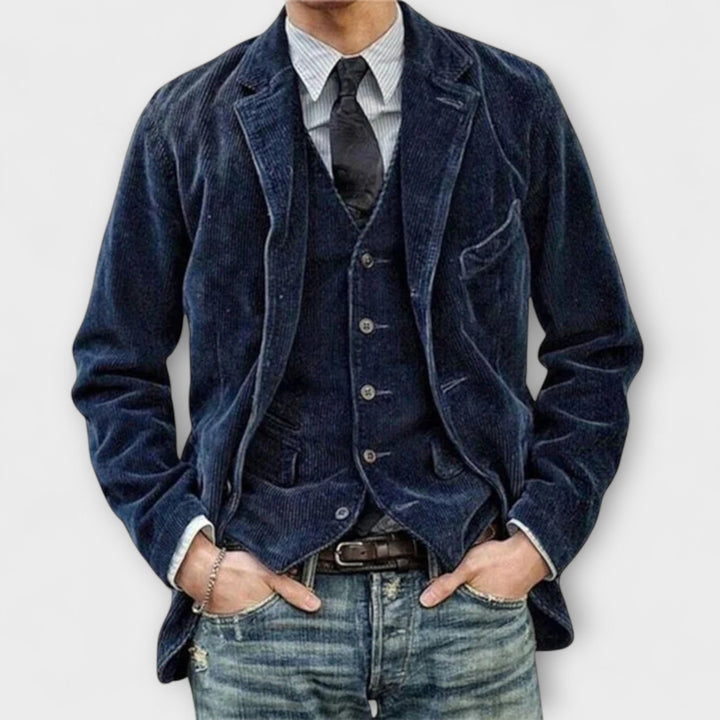 **Sebastian | Tailored Suit Jacket & Waistcoat Ensemble**
