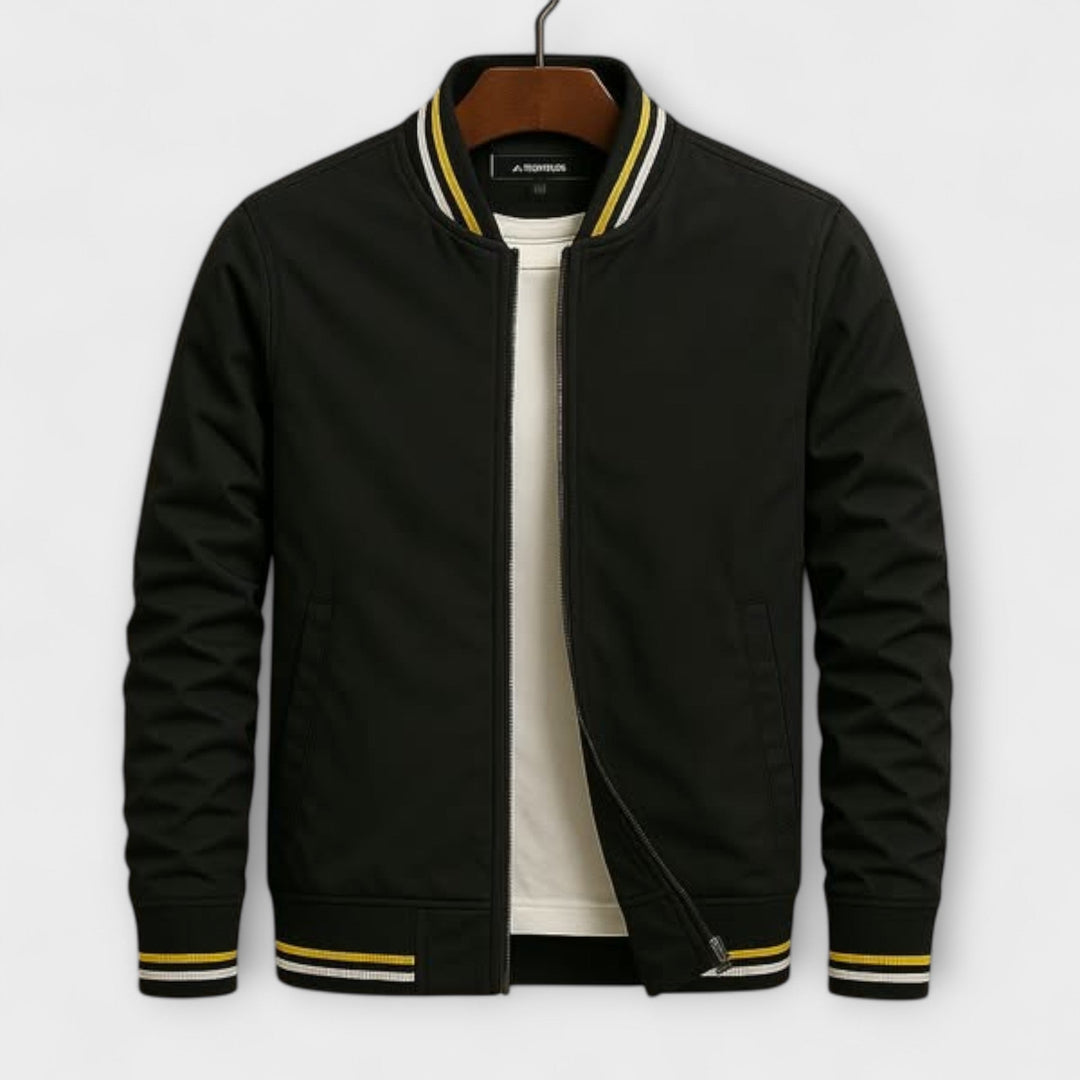 Milo | Contemporary Striped Bomber Jacket