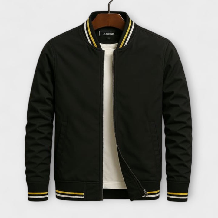 Milo | Contemporary Striped Bomber Jacket