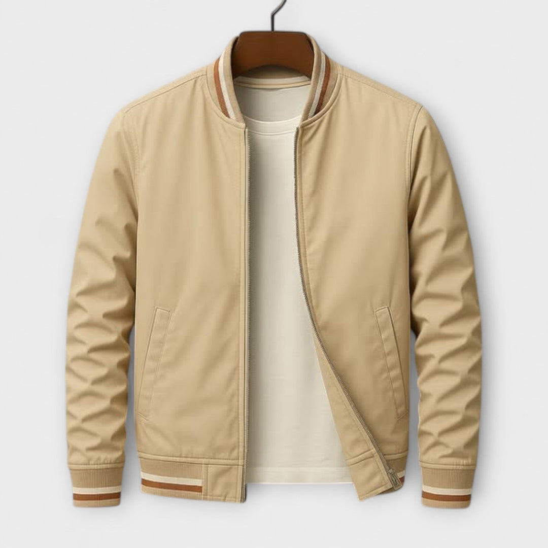 Milo | Contemporary Striped Bomber Jacket