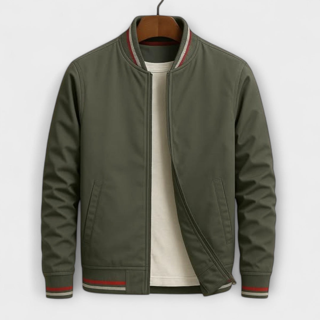 Milo | Contemporary Striped Bomber Jacket