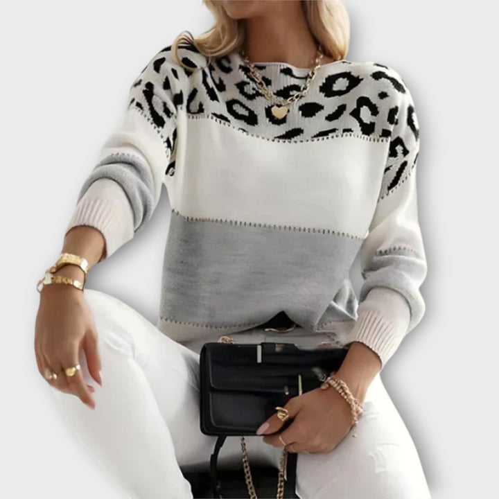 Ivy™ | Leopard Accent Sweater