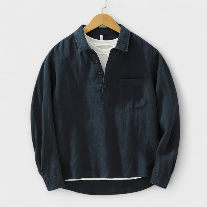 Milo | Effortless Cotton-Linen Popover Shirt