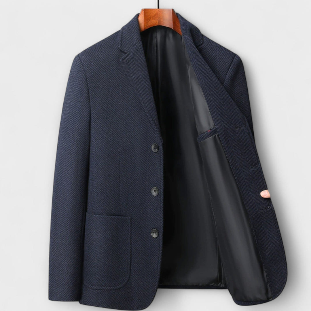 Gideon | Elegant Herringbone Wool Blazer