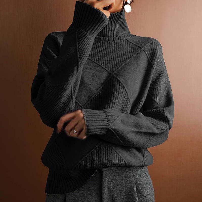 Noa™ | Textured Turtleneck Knit Sweater