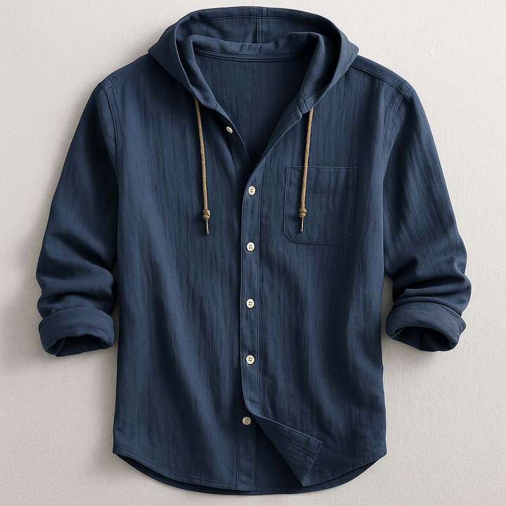 **Luca | Modern Hooded Elegance Shirt**