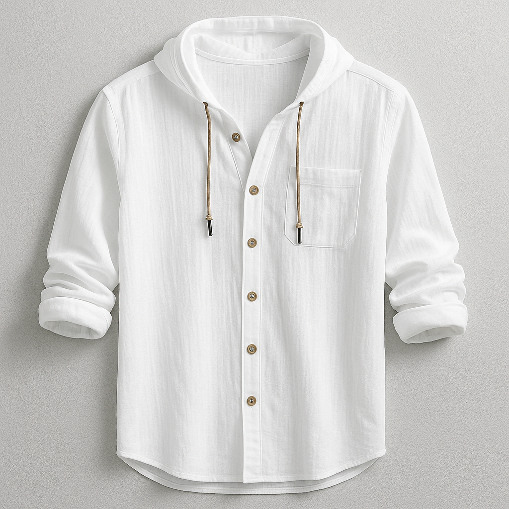 **Luca | Modern Hooded Elegance Shirt**