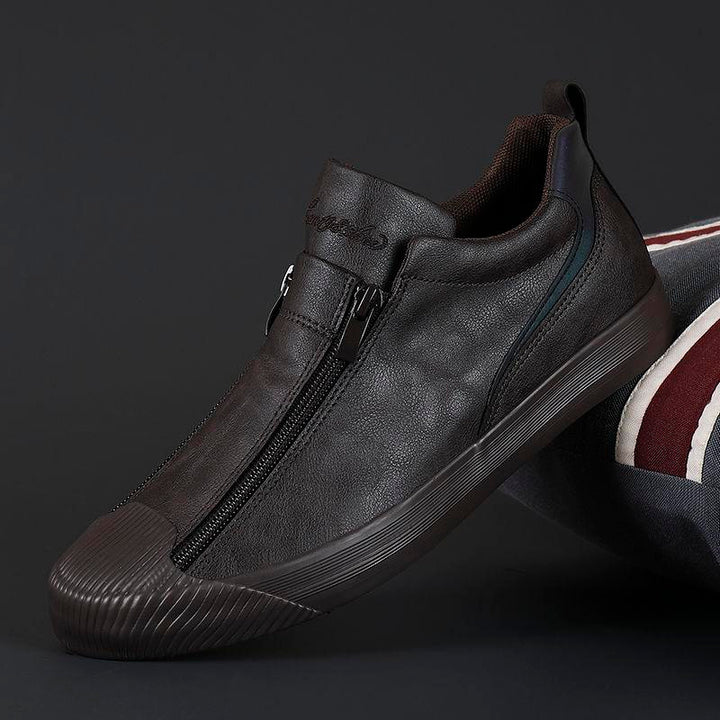 Men's Zip Leather Shoes