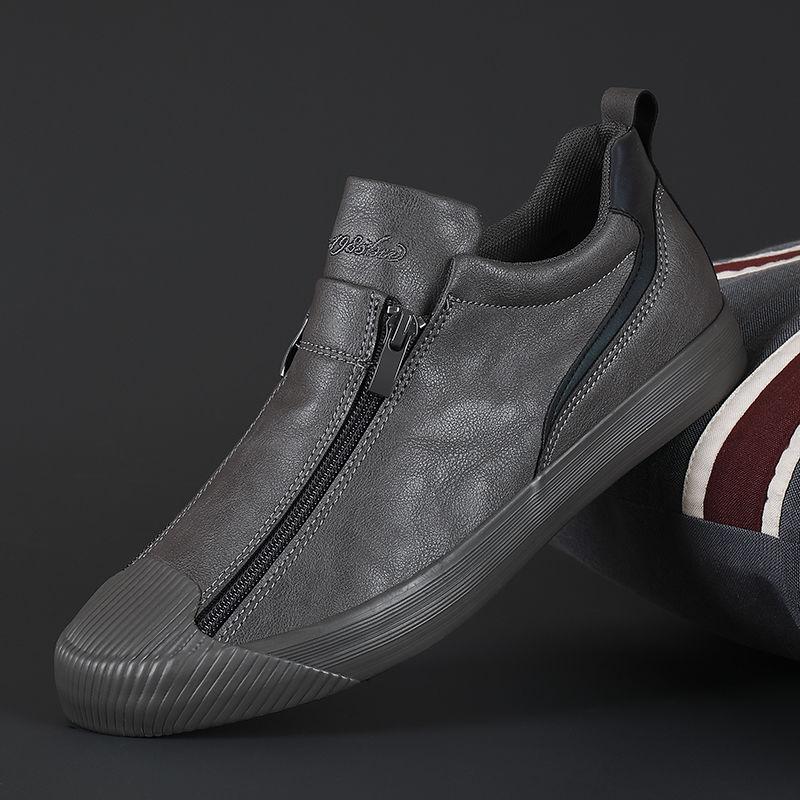 Men's Zip Leather Shoes