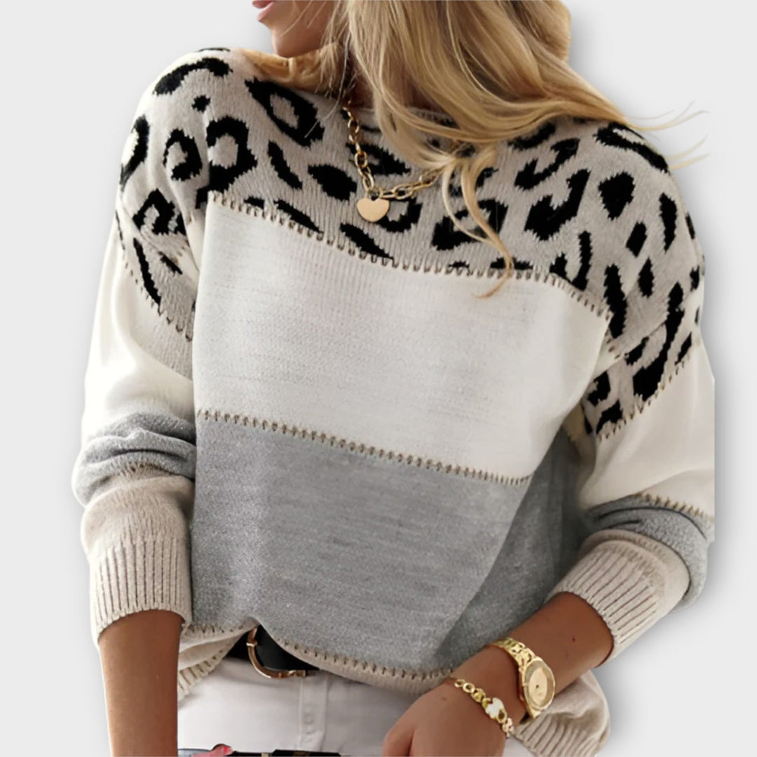 Ivy™ | Leopard Accent Sweater