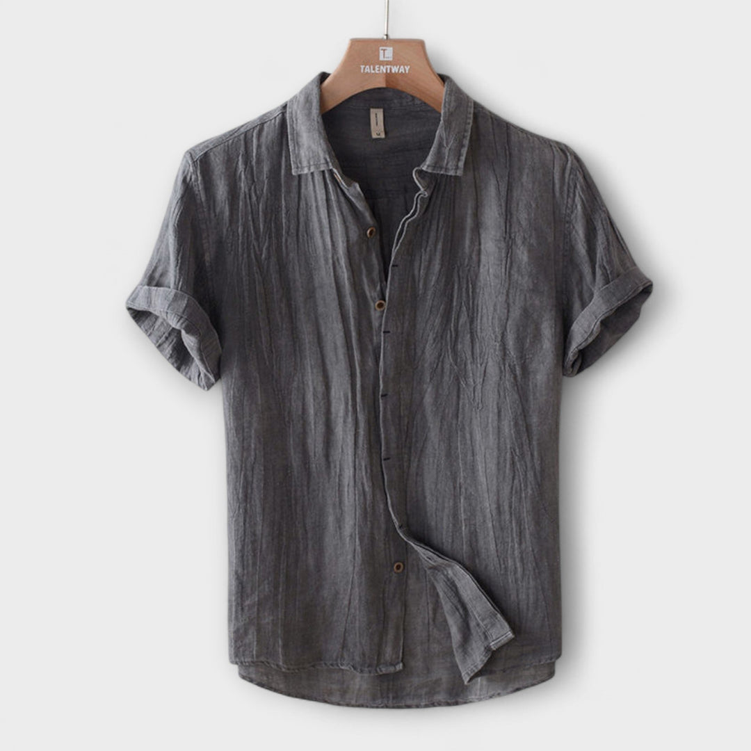 Jasper | Elegant Merlot Linen Top